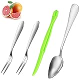 Grapefruit Löffel 4-Teiliges Set, Grapefruitlöffel Edelstahl, Kiwi Löffel mit...