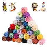36 Farben Filzwolle Trockenfilzen,Märchenwolle Zum Filzen DIY Filzen Handwerk...