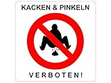 20x20cm Schild KACKEN UND PINKELN VERBOTEN Wildpinkeln urinieren