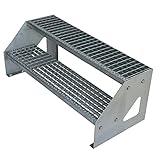 Kaminbau Mierzwa Premium Stahl Treppe Freistehend Verzinkt 2 Stufen (Breite 100...