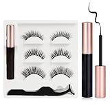 URAQT Magnetische Wimpern, 3 Paare 3D Falsche Wimpern Verlängerung mit Eyeliner...
