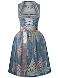 Alpenmärchen Midi Dirndl aus Exklusiver Kollektion inkl. Spitzenschürze Gr.42...