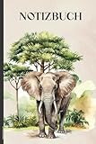 Elefant Notizbuch: A5 Buch für Notizen mit Elefantenmotiv praktisches Notizheft...