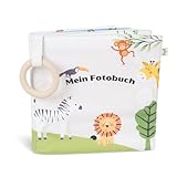 Fotoalbum Baby Kinder als Erinnerungsbuch Fotobuch aus Bio-Baumwolle I mit...