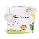 Petinard Label Fotoalbum Baby Fotobuch aus Bio-Baumwolle I mit Beißring und...