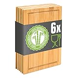 DuneDesign 6er Set: Schicke Stullenbretter - 22x15 Frühstücksbrettchen Holz -...