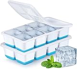 Große Eiswürfelform aus Silikon, JRISBO 2er-Pack Eiswürfelbehälter mit...