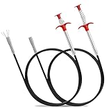 2 Stück Krallengreifer 90cm+200cm,Flexibel Abfluss Greifer,Abflussreiniger...