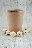 KENDi GAMES Qualitäts Würfelbecher - echt Leder - Höhe 9 cm - Durchmesser 7cm...