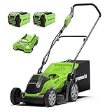 Greenworks 40V Kabelloser Akku Rasenmäher für Flächen bis zu 400 m², 35 cm...
