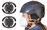 MAXEEZ Maskenhalter Skihelm Fahrradhelm schwarz | genial einfache Montage am...