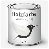 Berico Holzfarbe - Weiss - 0,7 Kg - 4in1 Premium Holzlack inkl. Grundierung &...