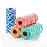 Wischtücher auf Rolle, 4 Rollen Einweg Reinigungstücher, Putztücher auf Rolle...