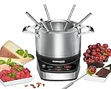ROMMELSBACHER Elektro Fondue Set F 1200 - Fonduetopf aus Edelstahl (2,5 Liter),...
