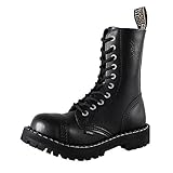 Steels 10 Loch Boots Schwarz, Grösse 44