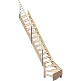 DOLLE Raumspartreppe Brest Höhe bis 320 cm ¼-gewendelt unten Links, Eiche...