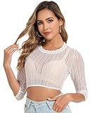 LUYANA Dirndl Bluse Damen Dirndlbluse Spitze Elegantes Bayrische Trachtenbluse...