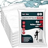 KOTARBAU® 6er Set - Malerfolie - Abdeckfolie - 4 x 5 m - Malervlies -...