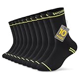 TUUHAW Arbeitssocken Herren 43-46 Work Socken Herren 43-46 Schwarz 10 Paar...