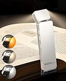 Tyreses Leselampe Buch Klemme, USB Wiederaufladbare Buchlampe, LED Klemmleuchte, 3 Farben und 3 Helligkeit Stufenlos Einstellbar, Blaulicht-Blockierung Geschenk für Kinder und Bücherwürmer (Weiß)