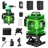 Kreuzlinienlaser Grün 4 x 360°, 4D 16 Linien laser wasserwaage,...
