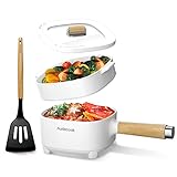 Audecook Elektrischer Hot Pot mit Dampfgarer, 2L/20cm Antihaft Elektropfanne mit...