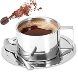 Cappuccino-Tassen, Teetassen-Set, Doppelwandige Espressotasse, Edelstahl...