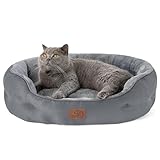 BEDSURE Katzenbett waschbar Katzen Bettchen - 63x53x20cm Katzen Bett grau mit...