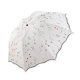 FakeFace Damen Sonnenschutz Regenschirm Sonnenschirm mit Aufbewahrungstasche 3...