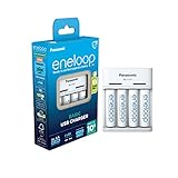 eneloop Basic USB-Ladegerät, für 2-4 AA/AAA NI-MH Akkus, 10 Stunden Ladezeit,...