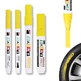 LEMONSTONE Reifenstift Gelb Wasserfest 4 Stück, Reifenstift 0.7mm 1mm 3mm 8mm,...