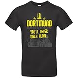 Herren T-Shirt Dortmund gelb und schwarz You Never Walk Alone Farbe schwarz,...