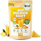 He-Ju Bio Ingwer Shot Pulver 150g (75 Shots) mit natürlichem Vitamin C aus...