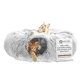 One PETS-TOP Katzentunnel – Tunnel für Katzen Rund mit Schlafplatz & Bed –...