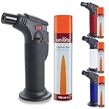UNILITE Feuerzeug MIT Gas – Sturmfeuerzeug Gas Brenner mit Jet Flamme –...