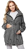 Be Mammy Damen Parka Übergangsjacke Herbstjacke Umstandsjacke BE20-213 (Grau,...