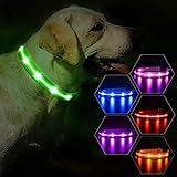 MASBRILL LED Leuchthalsband für Hunde Aufladbar Hundehalsband Leuchtend 100%...