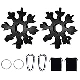 2 Stücke 18 in 1 Schneeflocken Multi-tool mit Karabiner und Schlüsselring,...