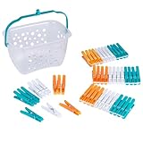Beldray LA028297TQEU Ultra Grip 48 Stück Wäscheklammern mit Aufbewahrungskorb,...