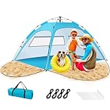 Purebox Strandmuschel, Strandzelt für 2-4 Personen, tragbares automatisches...
