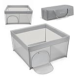 Kinderkraft ZIKI Laufgitter, faltbar in Sekunden, Reise-Laufstall mit...