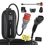 dé Mobile Wallbox/Ladestation 11kW [3-phasig|5,5m|6-16A] mit Einstellbarer...