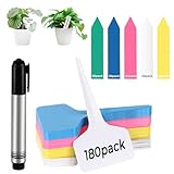180 Stück Pflanzenschilder,PPlastik Pflanzenschilder für Draussen,Mit 1...