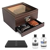 Case Elegance Handgefertigter Humidor aus Zedernholz mit digitalem Hygrometer...