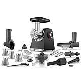 Bosch MultiPower Serie 6 Fleischwolf MFWS682B, Reibe-, Kebbe- und Wurst-Aufsatz,...