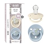 BIBS De Lux Schnuller 2er-Pack, BPA-frei, Kirschform Nippel. Silikon,...