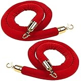 Belle Vous 2 STK Kordel Absperrung Roter Samt – B150 x D3,5 cm Samtseil mit...