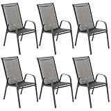 Nexos Trading 6er Set Gartenstuhl Camping Stapelstuhl Hochlehner Terrassenstuhl...