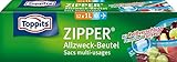 Toppits Zipper Allzweck-Beutel, reißfeste Spezialfolie, wiederverwendbar,...
