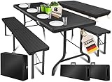 KESSER® Bierzeltgarnitur 3-teilig Set Tisch & 2x Bank | Buffettisch für...
